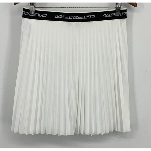 Lacoste Womens White Pleated Tennis Skirt Medium Athletic Elastic Waist Sporty - Picture 1 of 7